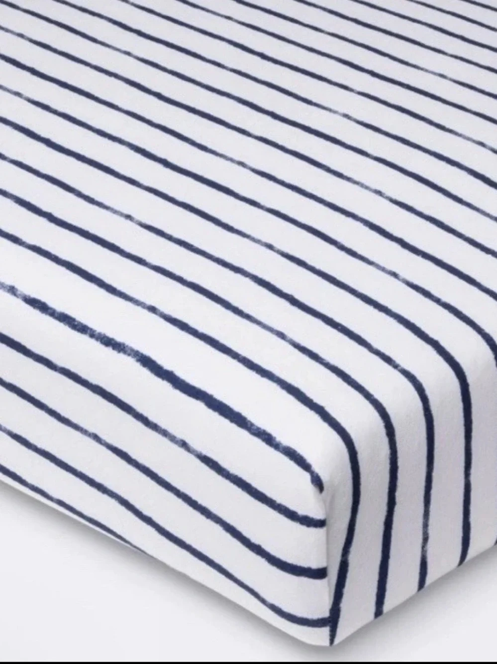 cloud island White and Navy Vertical Stripe Crib Fitted Sheet New